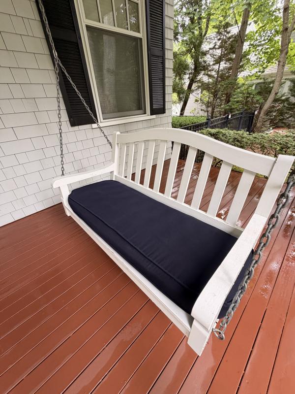Porch deck and swing washed clean