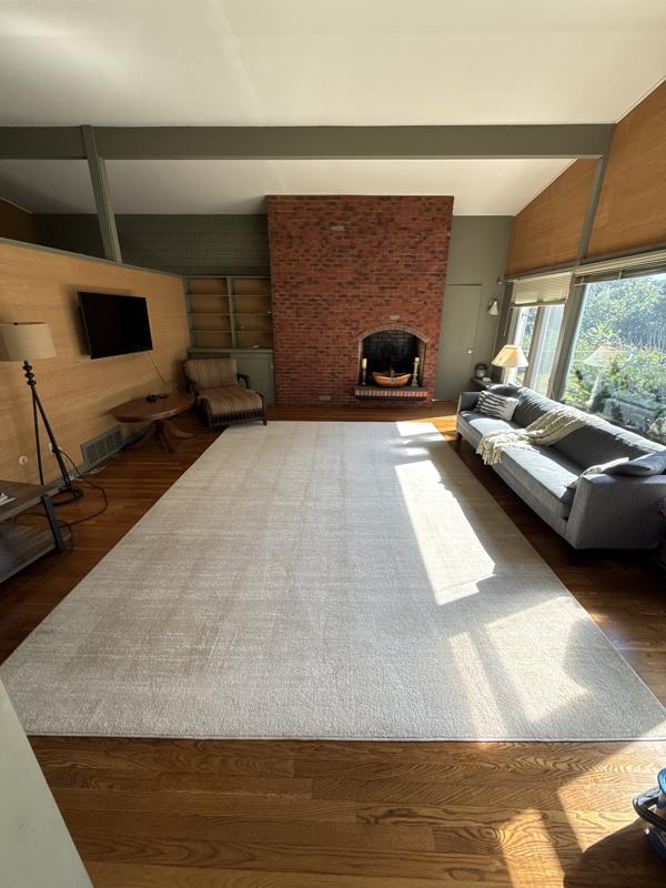 Same living room rug cleaned and even in color
